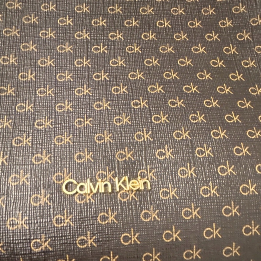 Calvin Klein Brown Monogram Crossbody with Gold Accents - Picture 9 of 9